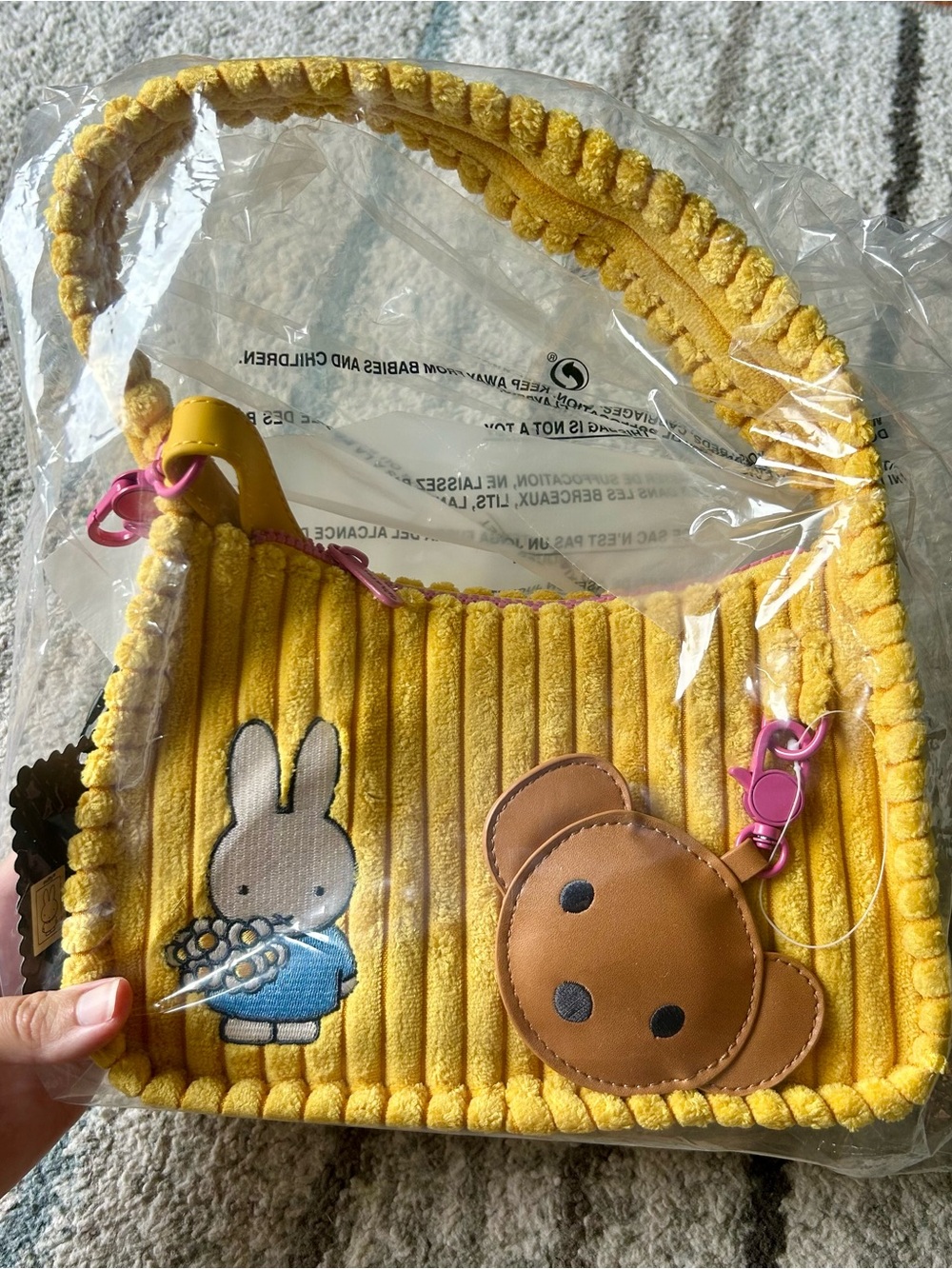 NIB Whatever! Makes You Happy x Miffy corduroy crossbody bag - Picture 6 of 8